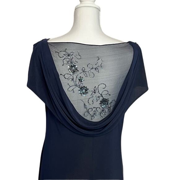 Patra Navy Formal Sleeveless A-line Floor Length Gown Size 14 - Picture 6 of 12